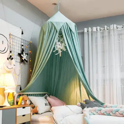 Ciel de Lit Bébé en Mousseline Soie│Brise Verte
