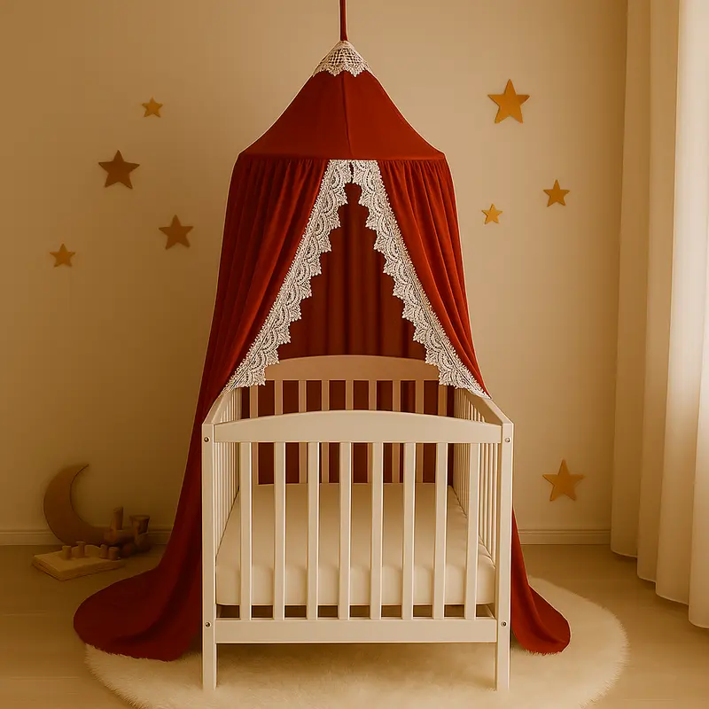 Ciel de lit bébé Rouge │ Rubisia