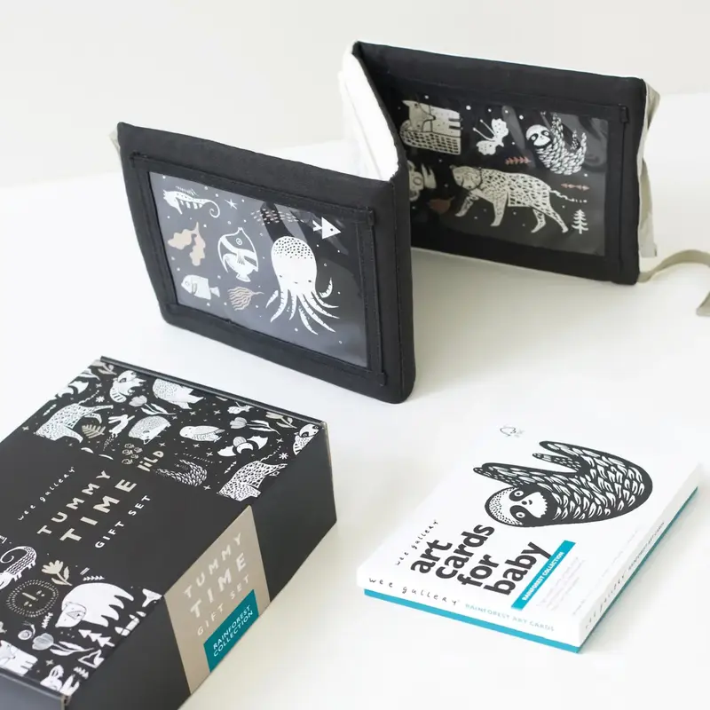 Coffret Cadeau support & cartes contrastées Wee Gallery - Rainforest