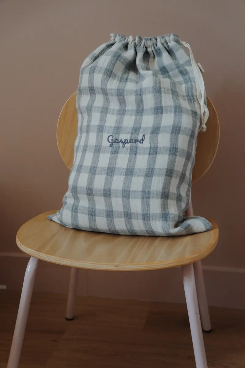 Coffret de rentrée personnalisé crèche & maternelle Carreaux gris