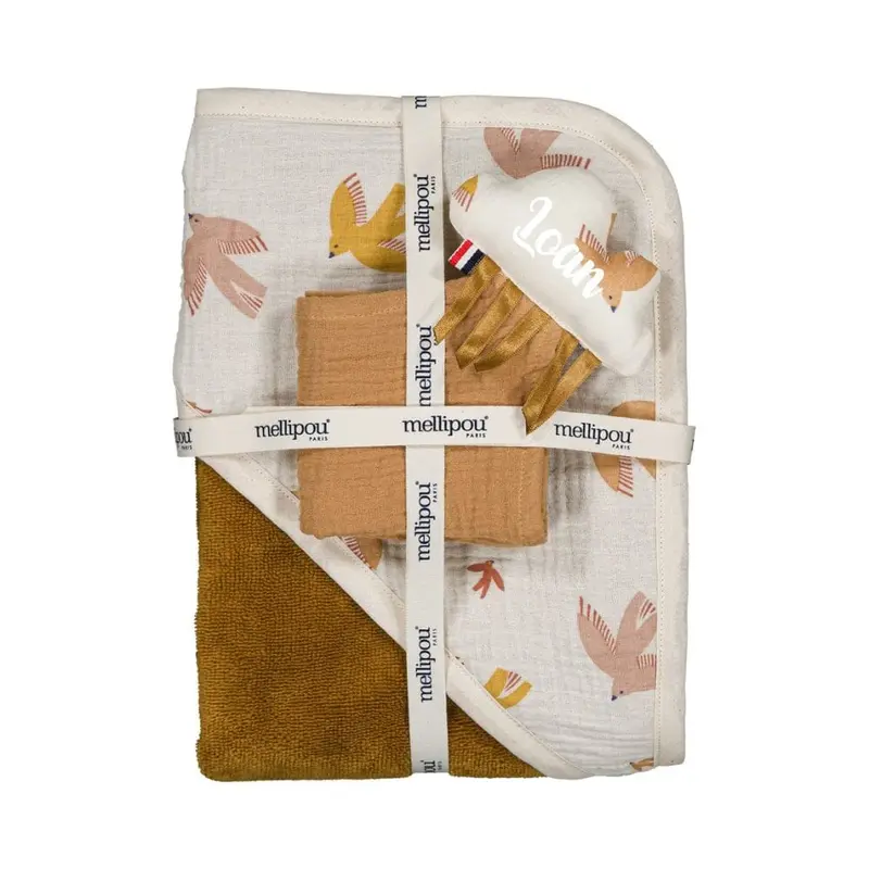 Coffret naissance cape de bain, doudou lange - Swift