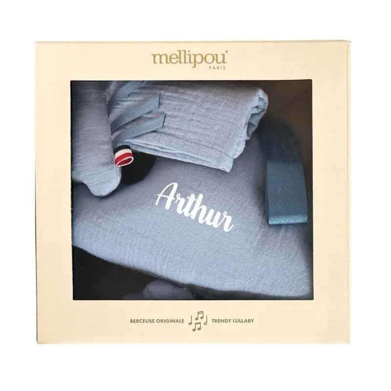 Coffret naissance doudou et peluche musicale - Lennon