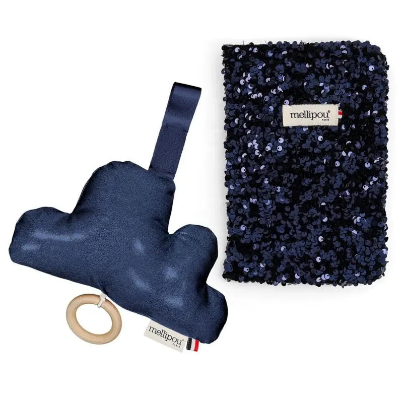 Coffret naissance Paillettes bleu – Roland