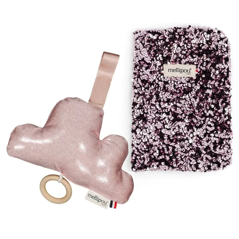 Coffret naissance Paillettes rose – Liliane
