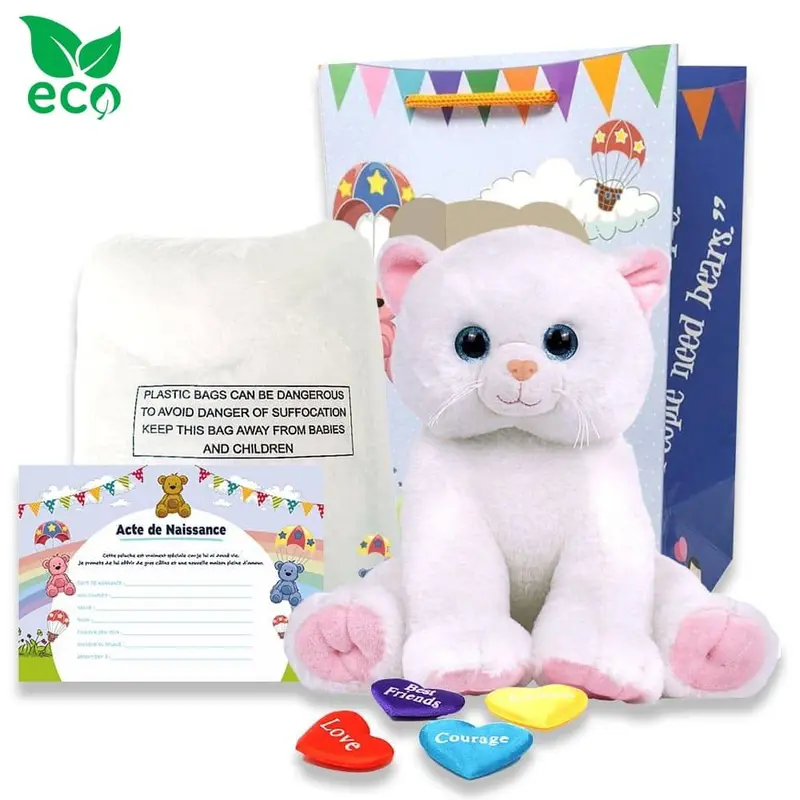 Coffret Peluche à Créer - Chat Blanc ECO