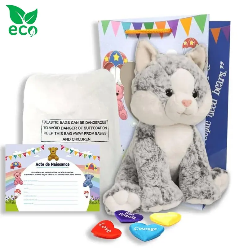 Coffret Peluche à Créer - Chat Gris ECO