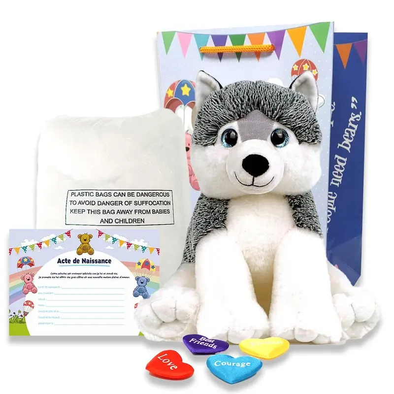 Coffret Peluche à Créer - Husky Blanc