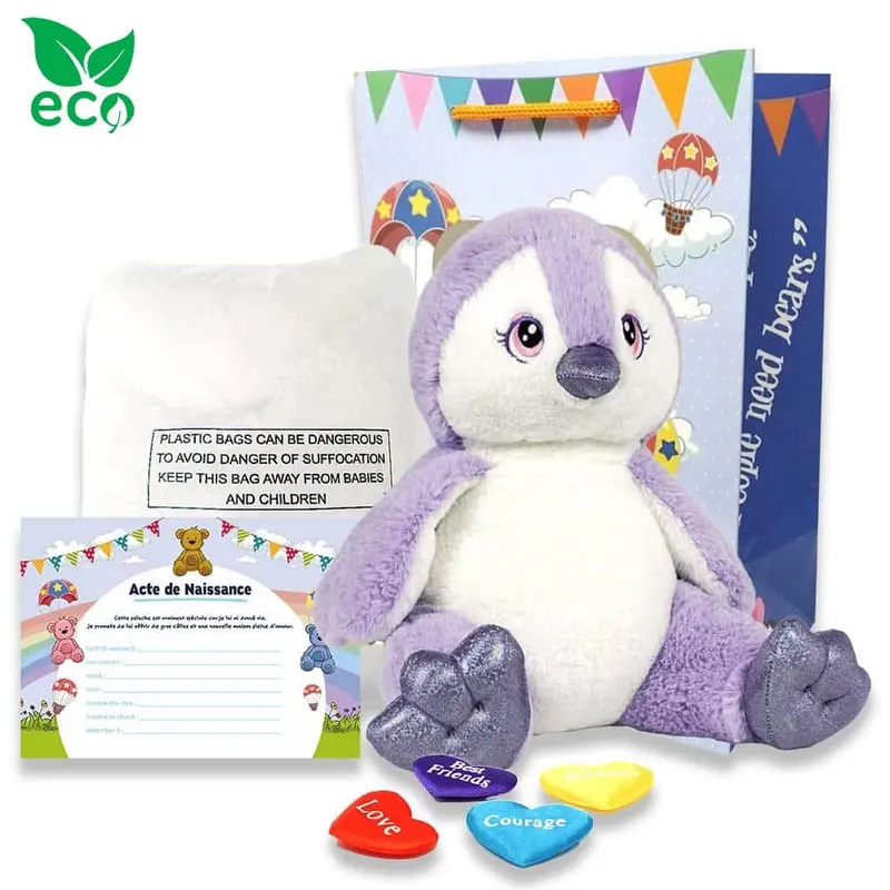 Coffret Peluche à Créer - Pingouin Violet ECO