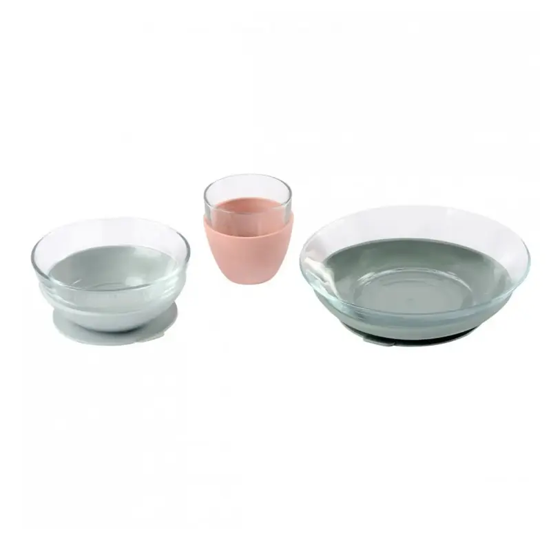 Coffret repas bébé en verre Béaba x Duralex - Eucalyptus
