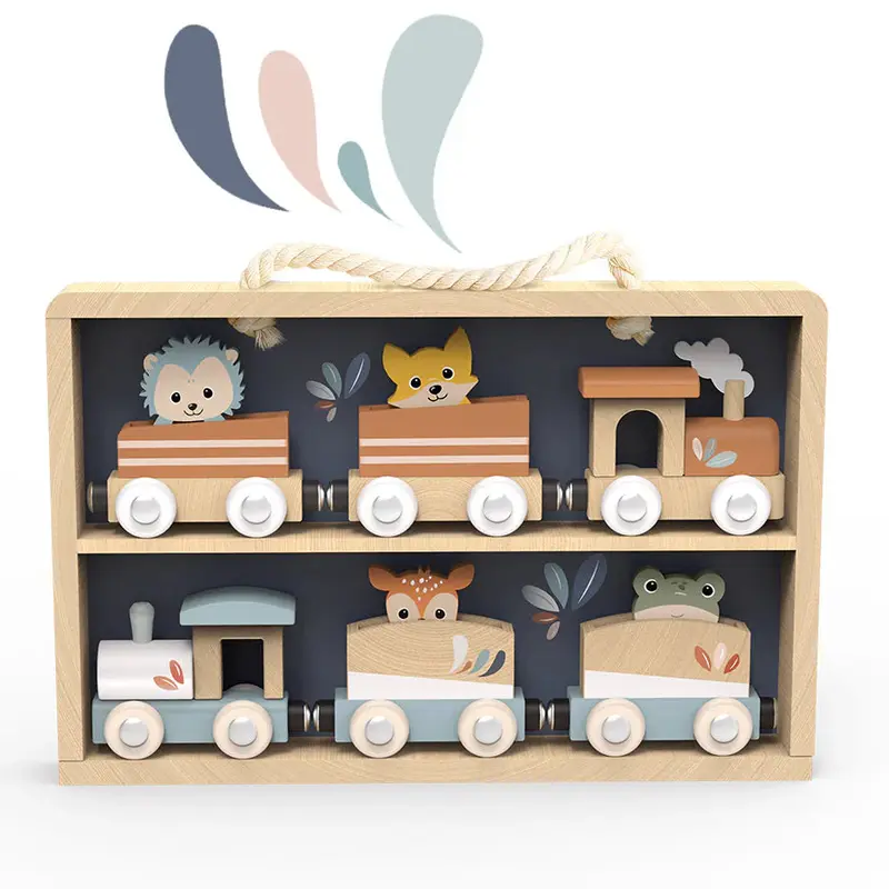 Coffret train 6 pièces en bois