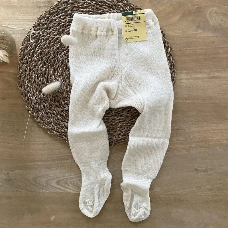 Collant en laine et coton bio Hirsch Natur – Naturel