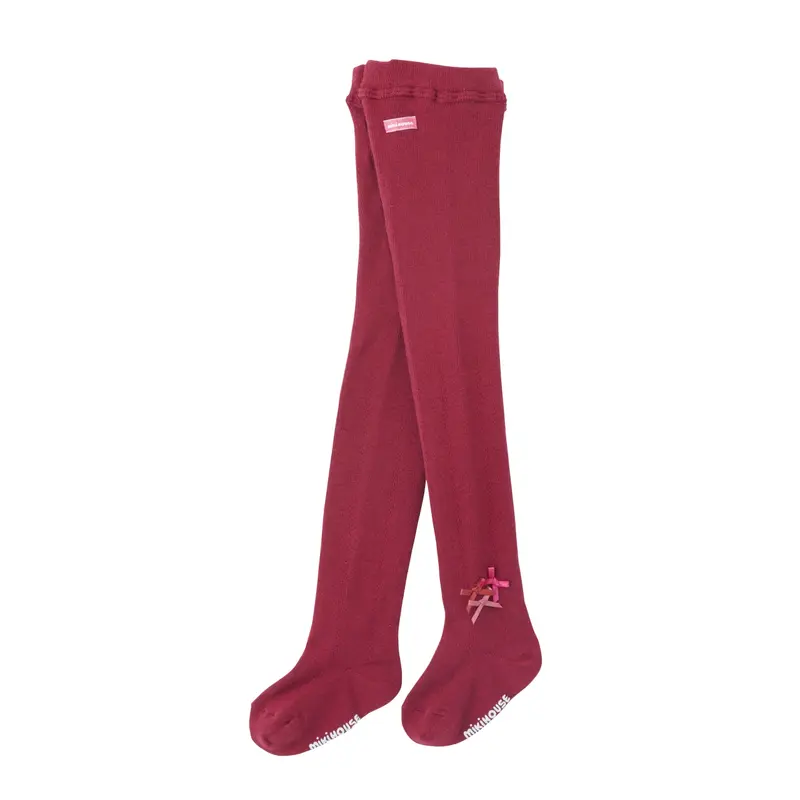 COLLANTS BORDEAUX AVEC RUBANS
