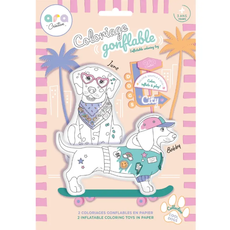Coloriages gonflables - Cool Dogs - Ara Créative