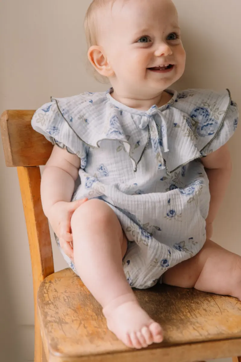 Combinaison bébé Elea - Bleu aquarelle