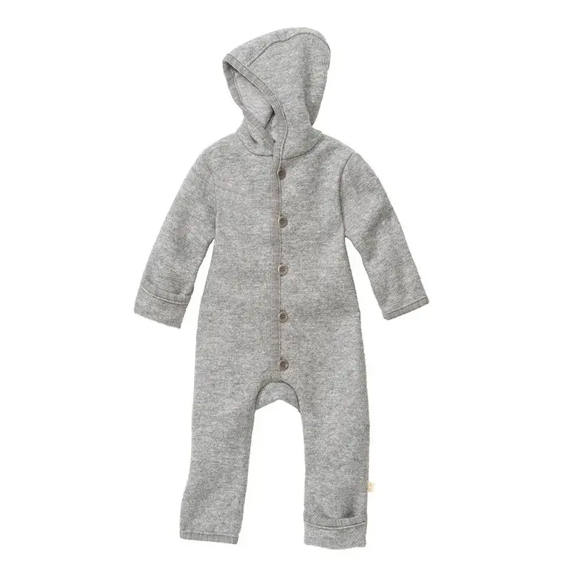 Combinaison bébé en laine bouillie Disana - Gris