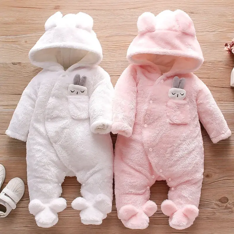 Combinaison bébé hiver peluche Mybooni — Motif chien-lapin 0-2 ans