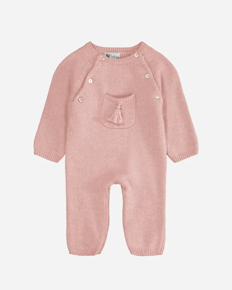Combinaison bébé laine et cachemire rose
