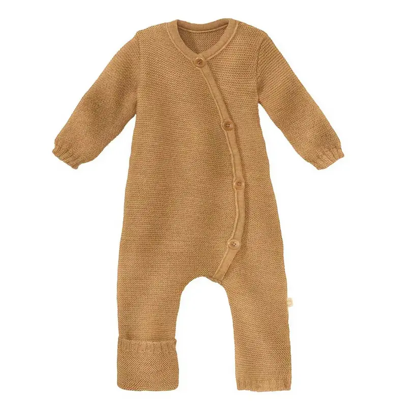 Combinaison en laine merinos tricotée Disana - Caramel