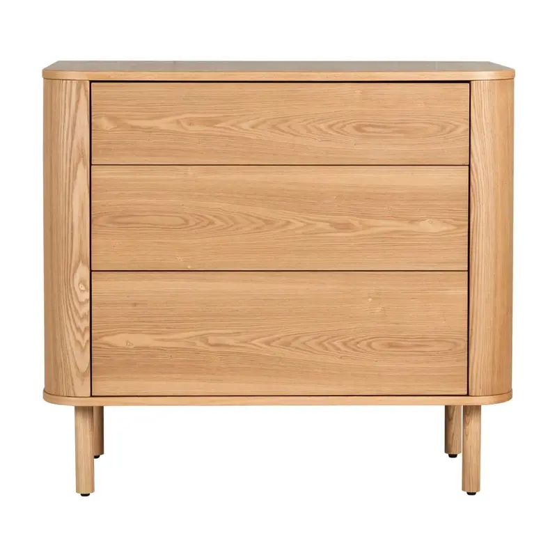 Commode 3 Tiroirs YUME - Frêne Naturel