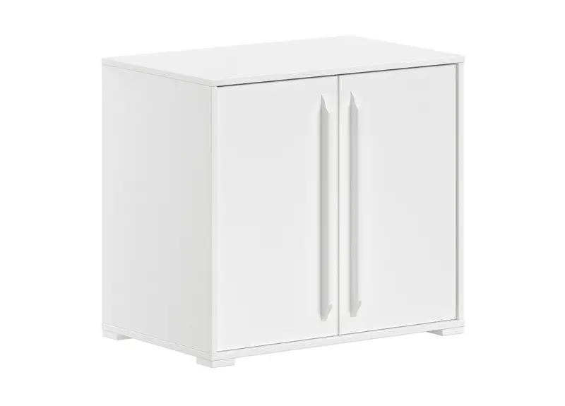 Commode SAM 2 Portes Pour Lit Mi-Hauteur Blanc