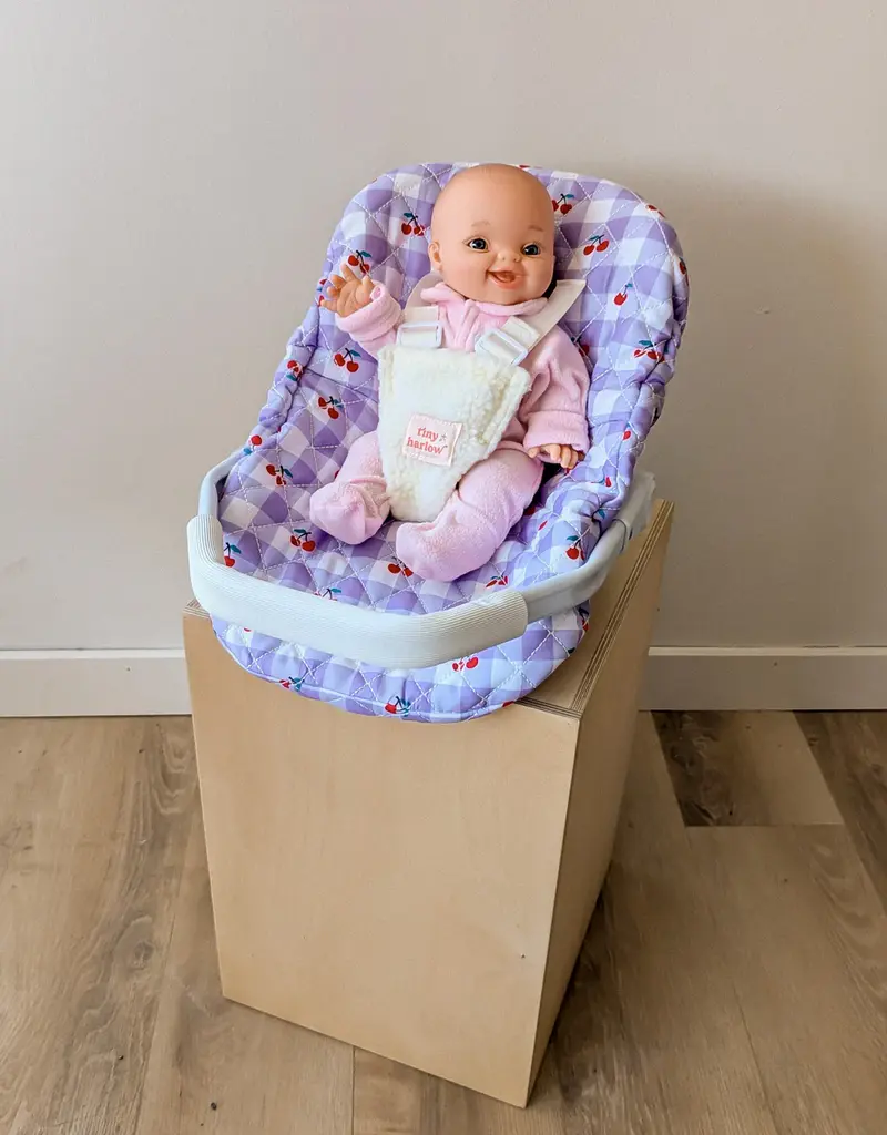 Coquille pour poupée – Vichy lilas et cerise – Tiny Harlow
