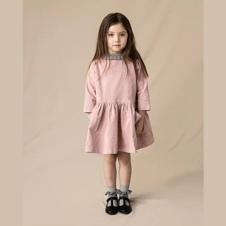 Corduroy Pocket Dress - Pink - 9/12y only