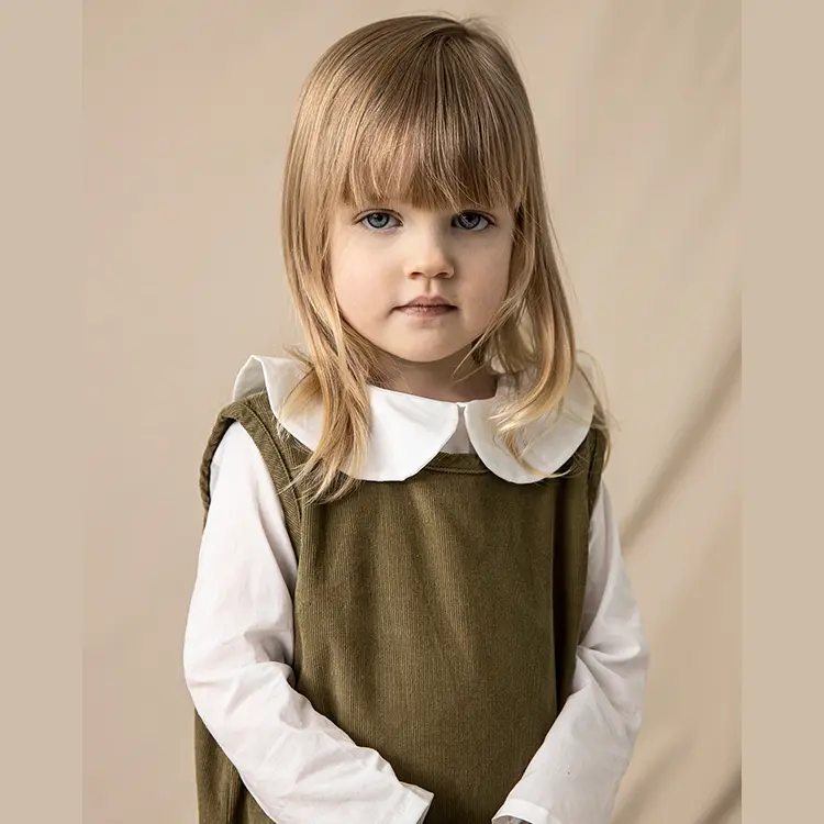 Corduroy Relaxed Overall - Olive - 6-18m