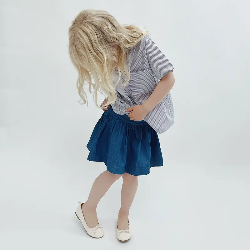 Cotton Ballet Skirt  - Soft Denim - 3-5y ONLY