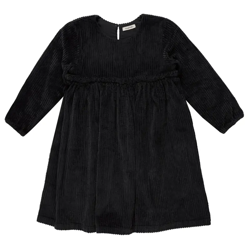 Cotton Corduroy LS Juliana Dress - Charcoal - 2-12a