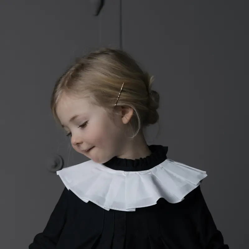 Cotton Pleated Collar - White - One Size
