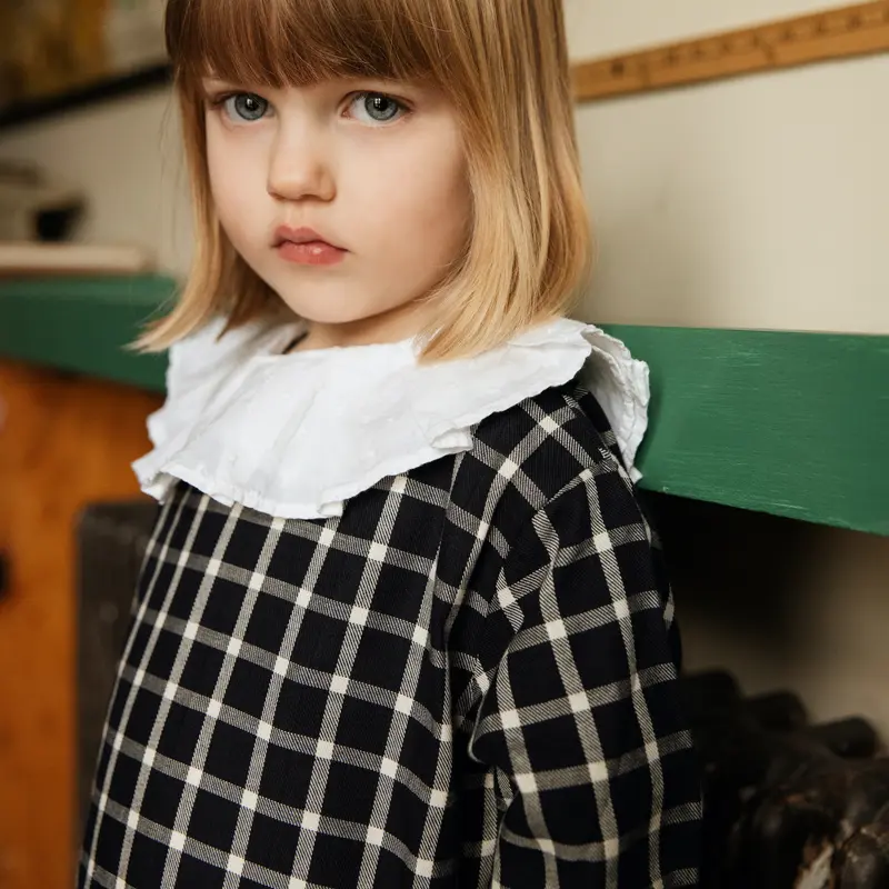 Cotton Pocket Dress - Navy Check - 18m-12y