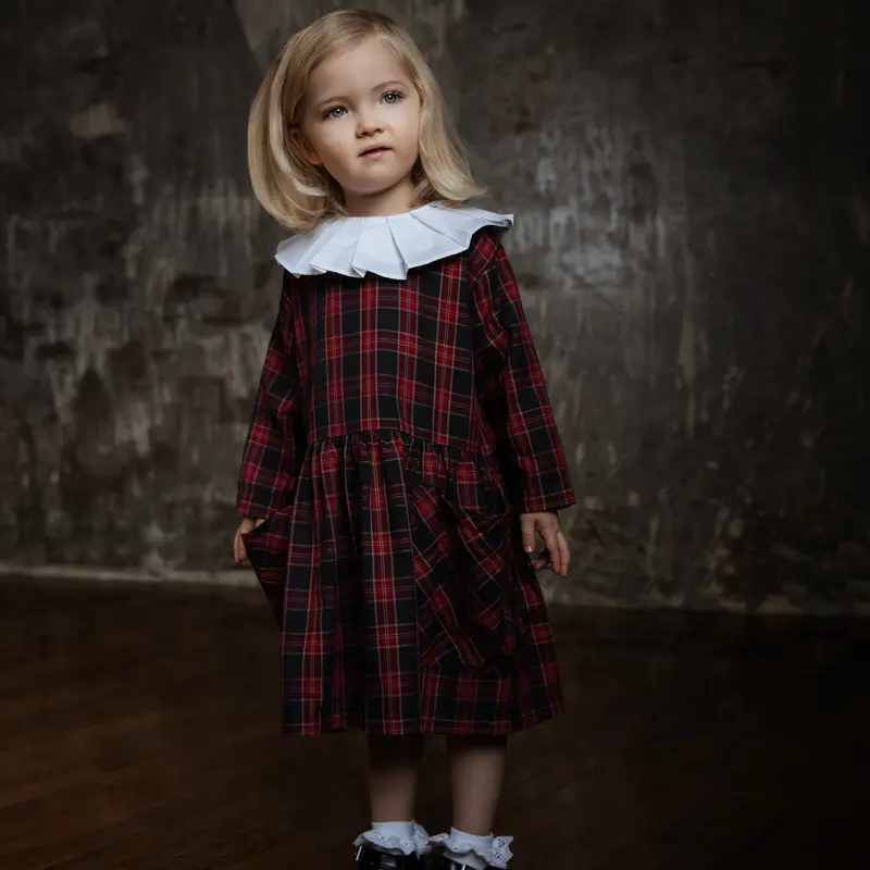 Cotton Pocket Dress - Red Tartan - 3-12y