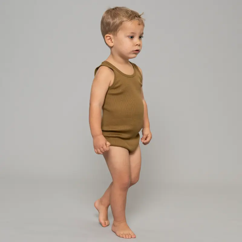 Cotton & Silk Baby Body Bornholm - Seaweed - 12-18m only