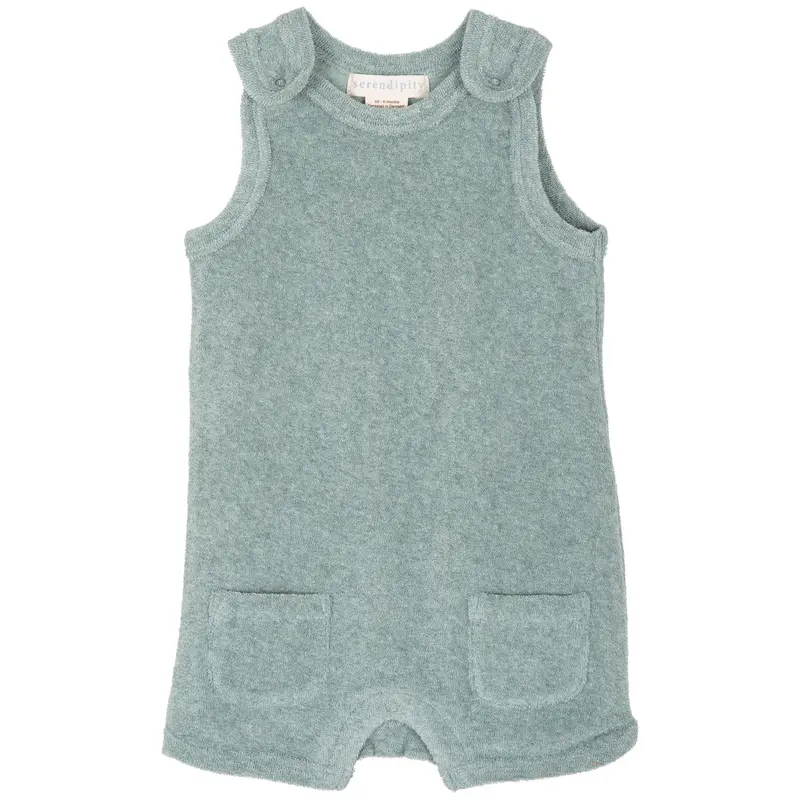 Cotton Terry Baby Romper - Lake - 3m-2y