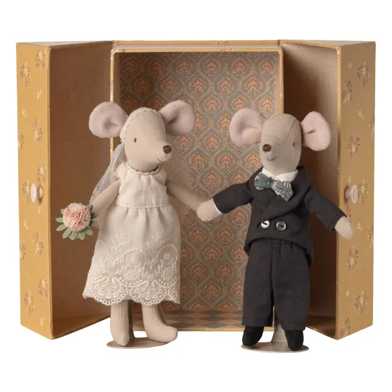 Couple De Souris Mariés Dans Son Joli Coffret, Maman & Papa