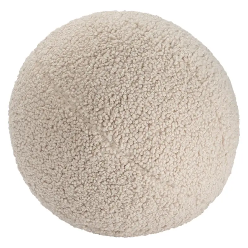 Coussin Boule Molletonné - Biscuit