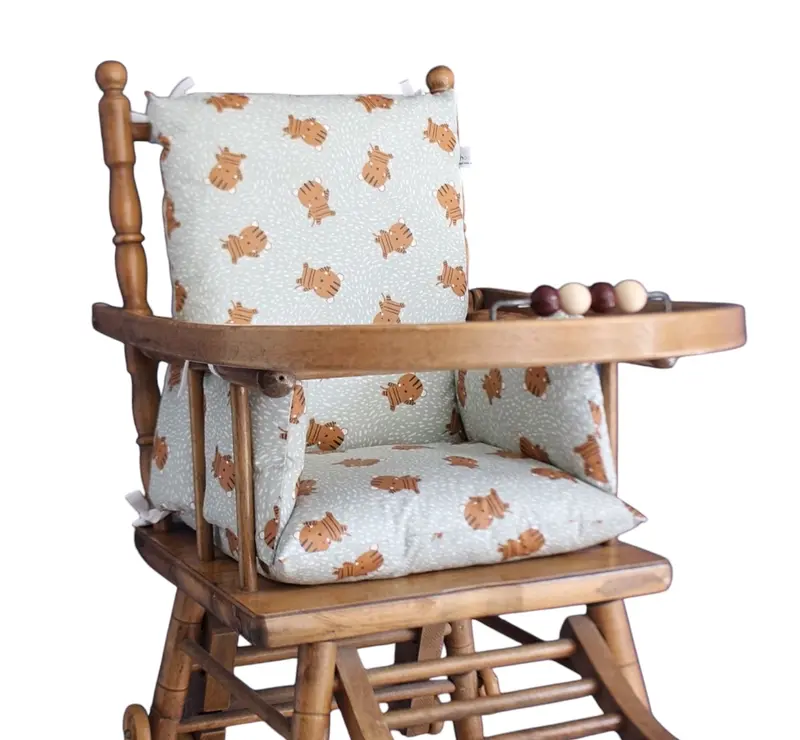 Coussin chaise haute en coton enduit - Hey bears !