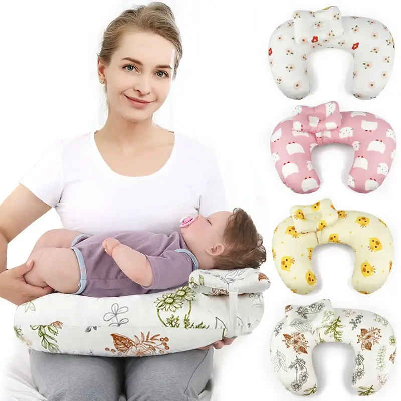 Coussin d'allaitement en U multifonctionnel lavable en machine soutien cou taille