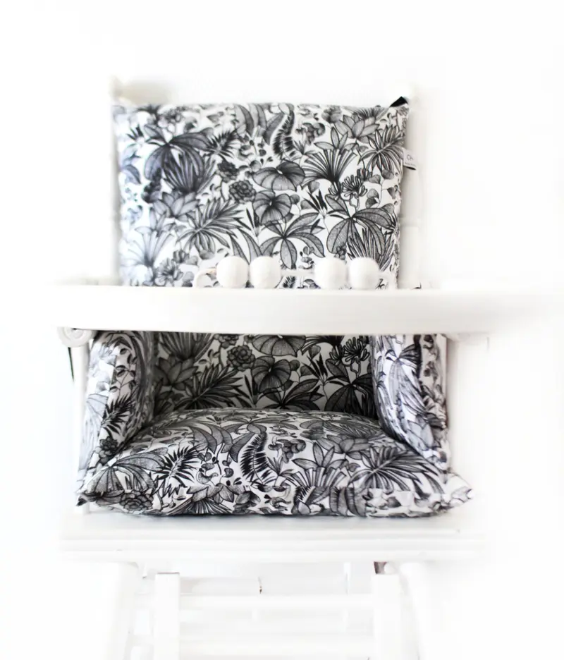 Coussin de chaise haute bébé en coton enduit Oeko-Tex / Charlie