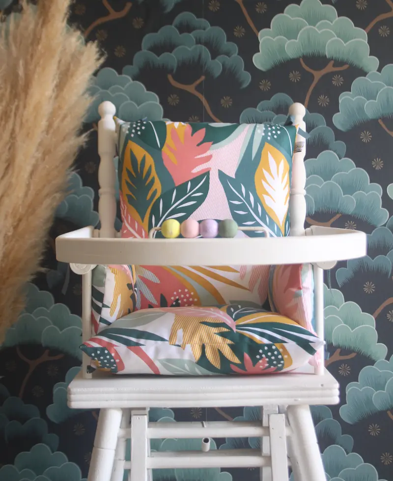 Coussin de chaise haute bébé en coton enduit Oeko-Tex / HAUMANA