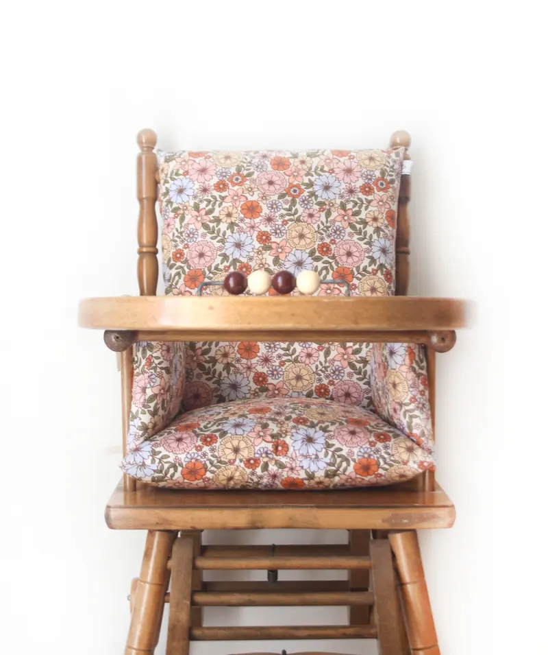 Coussin de chaise haute bébé en coton enduit Oeko-Tex / Janis