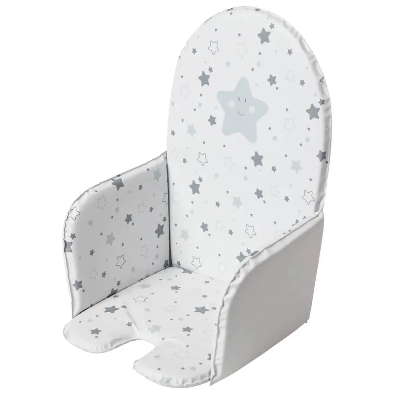 Coussin pour chaise haute 28x38 cm en PVC Etoiles Grises