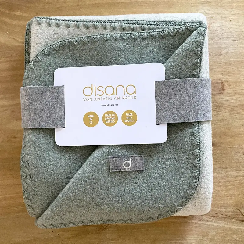 Couverture bébé double face en laine bouillie Disana – Jade