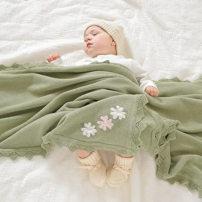 Couverture bébé douce | Coton tricoté