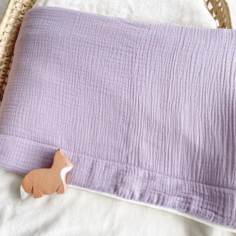Couverture bébé doudou personnalisable toute saison lilas