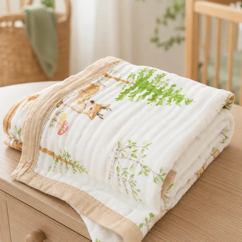 Couverture Bébé en Gaze de Coton 6 Épaisseurs