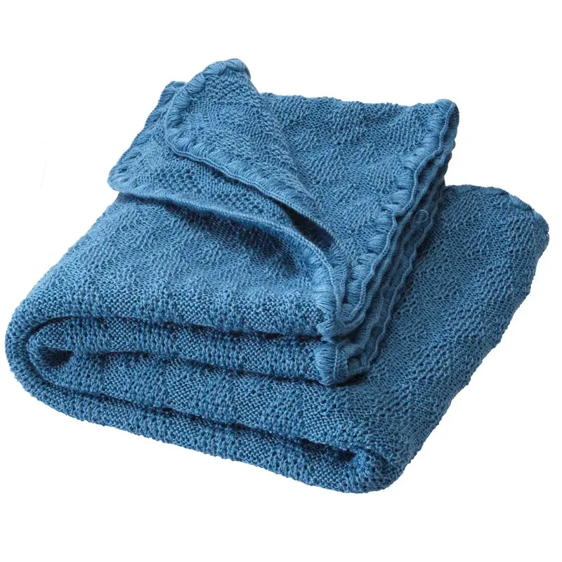 Couverture bébé en laine merinos Disana - Dove Blue