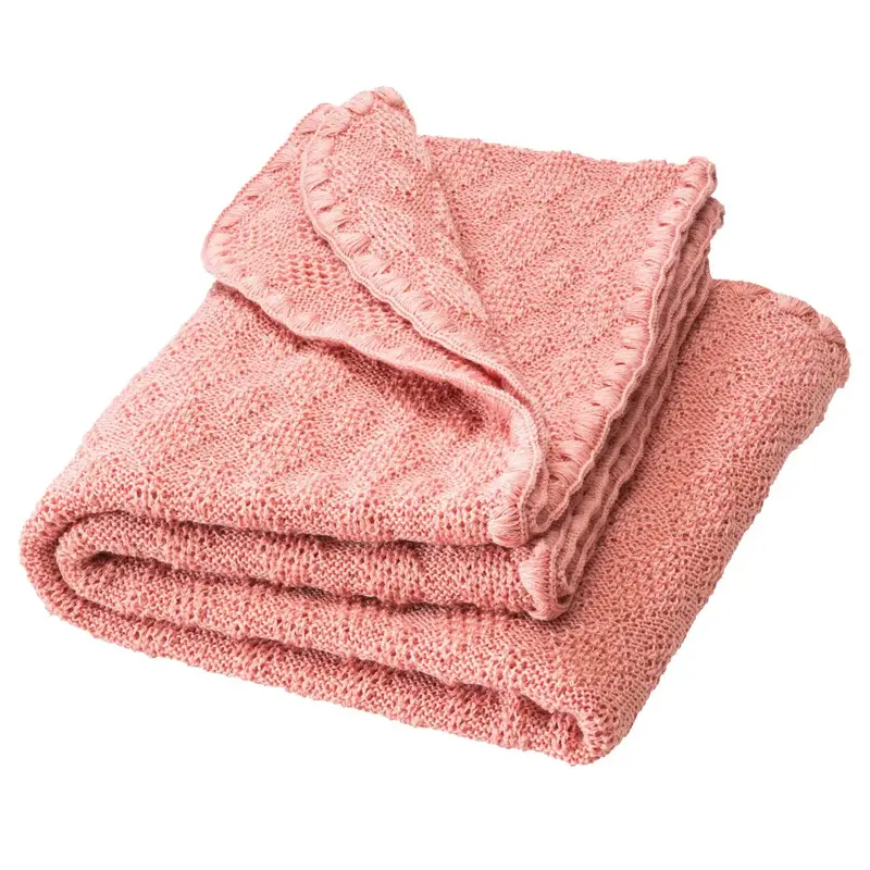 Couverture bébé en laine merinos Disana - Soft pink