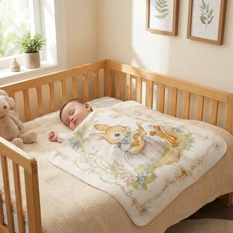 COUVERTURE BEBE GAZE DE COTON | Cocon Douillet