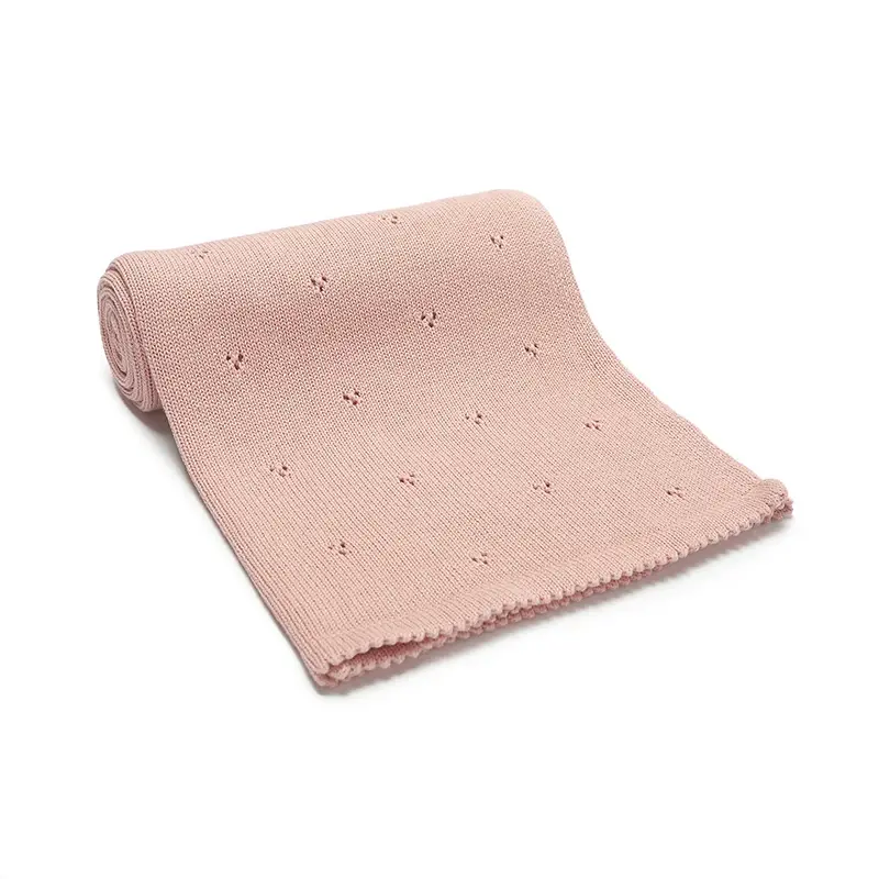 Couverture bébé super douce coton tricot - plaid nourrisson garçon fille poussette 90×70cm